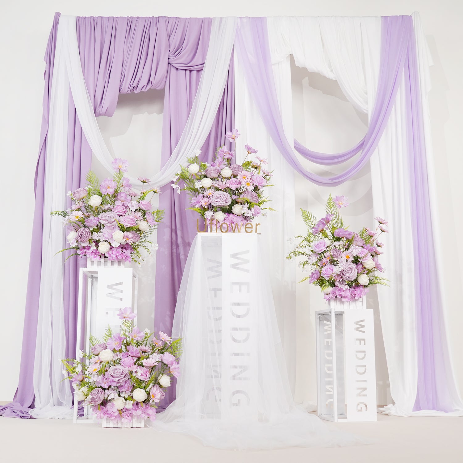 Artificial light purple Greenery Wedding Fence Flower Figure 7